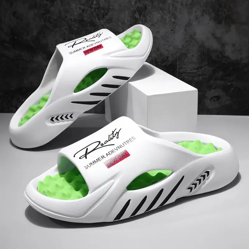 Summer men's EVA massage slippers indoor outdoor hiking beach casual shoes soft bottom comfortable slippers large size 48-49