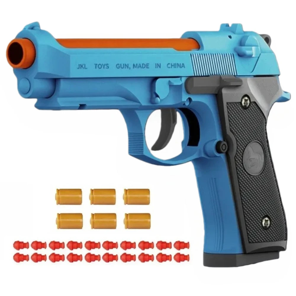 2011/M92 Tactical Shell Ejceting Toy Gun Continuous Firing EVA Soft Bullet Outdoor CS Shooting Pistol Children's Birthday Gift