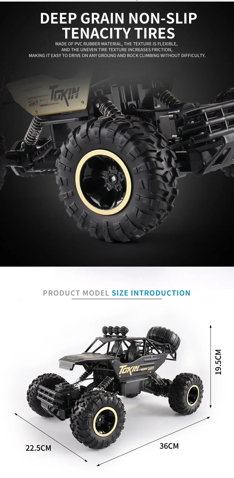 4WD 1:12/16 Scale All Terrain RC Car 20KM/H High Speed Electric Vehicle Remote Control Off-Road Truck LED HeadLight Gifts Adults