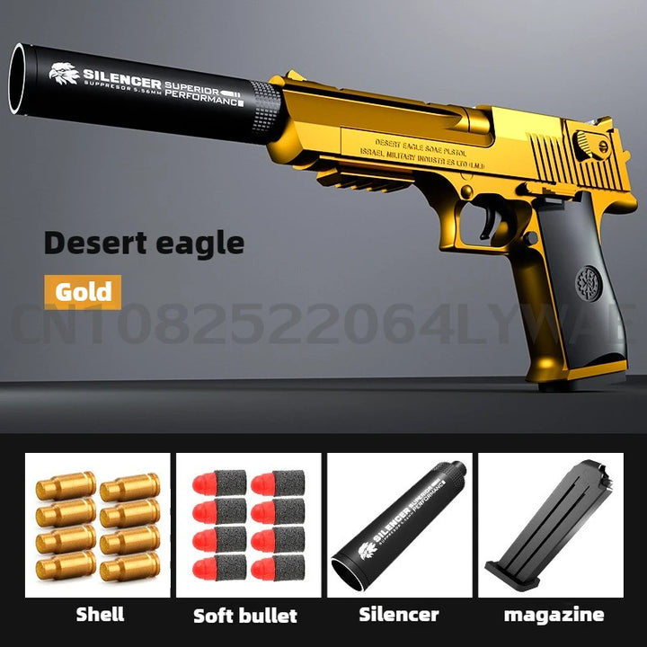 Soft Bullet Toy Gun for 6+ Kids Outdoor Combat Weapon Eat Chicken Toys with Silencer Foam Ejection Toy Gun Toy For Boys Girls