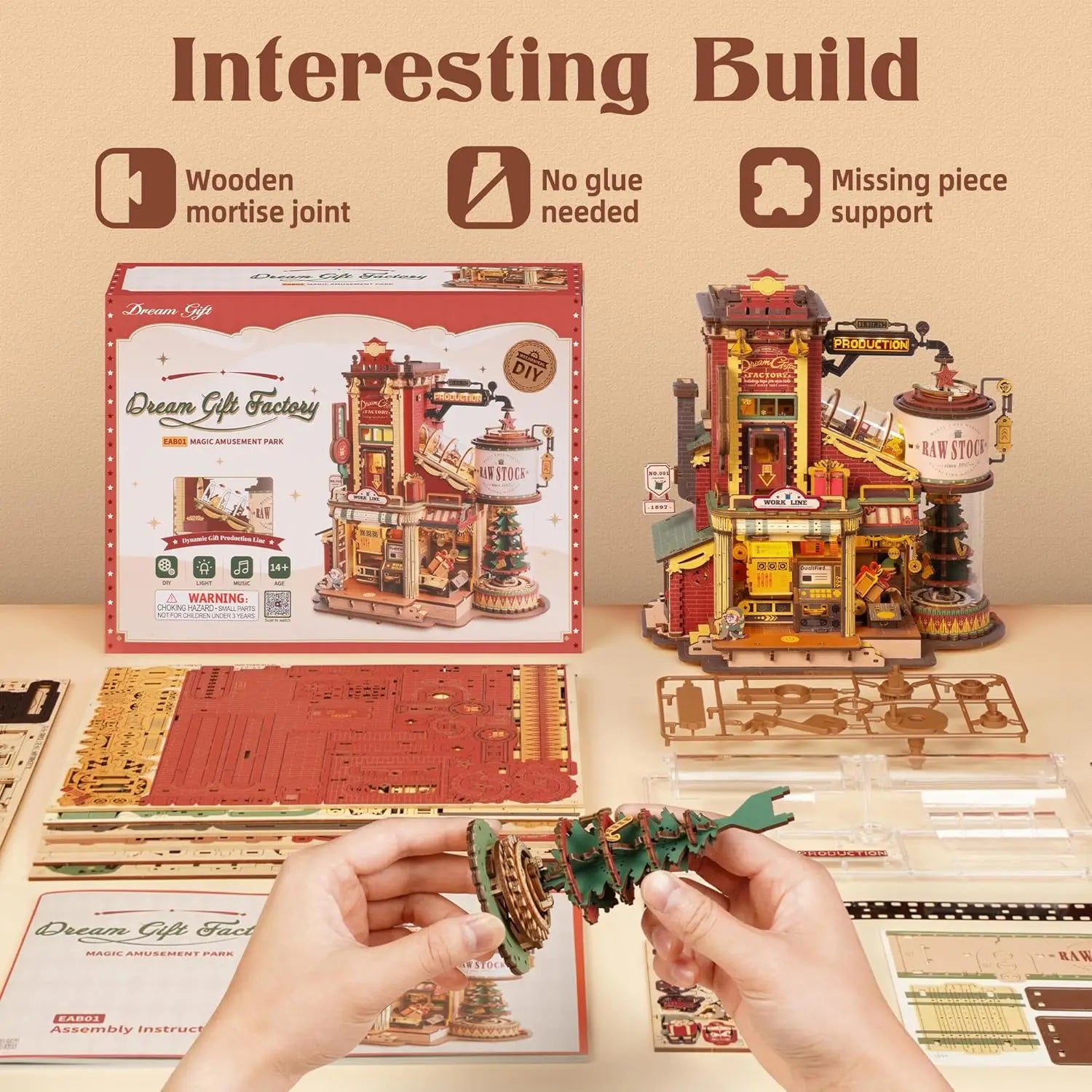 Robotime ROKR Wooden Music Box – 3D Puzzle Model Kit