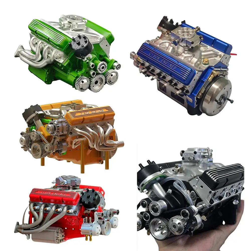 Home Decor V8 Engine Model Gasoline Gasoline Small-Block Engine Model Kits Model Engine Figurine Sculpture Craft For Desk Booksh