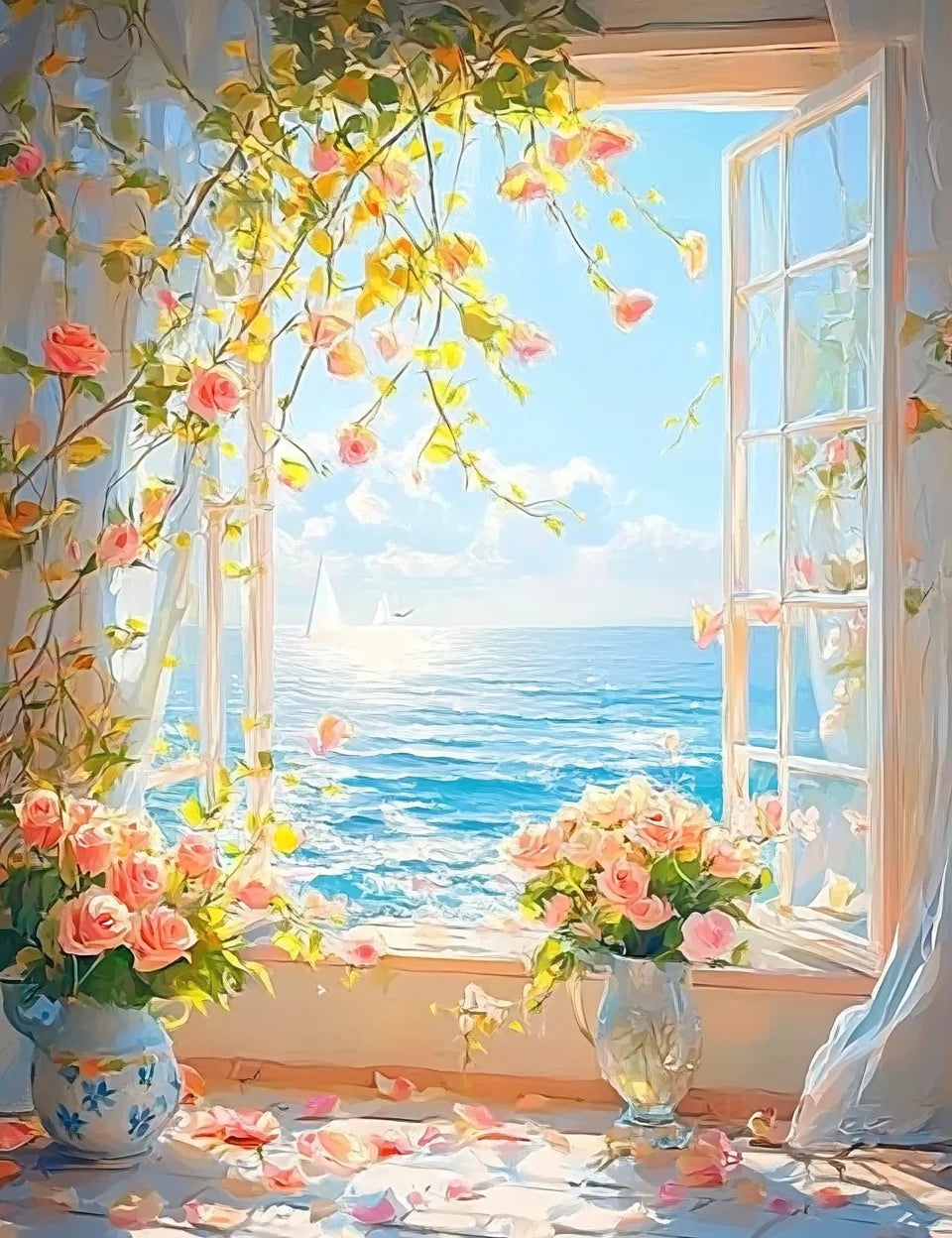 GATYZTORY Paint By Numbers – Flower Scenery Oil Painting Kit