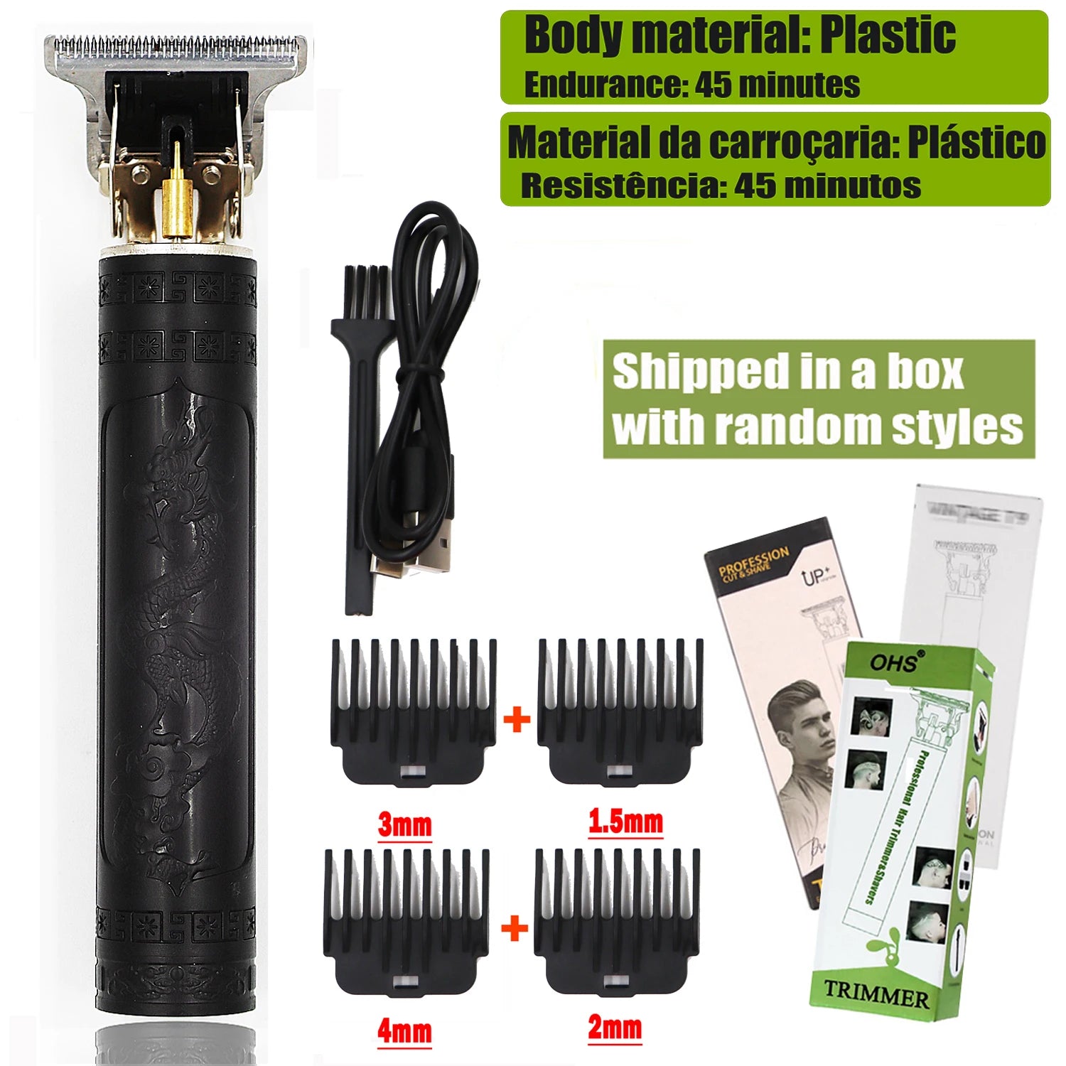 T9 Hair Clipper – 0mm Electric Beard & Body Hair Trimmer for Men