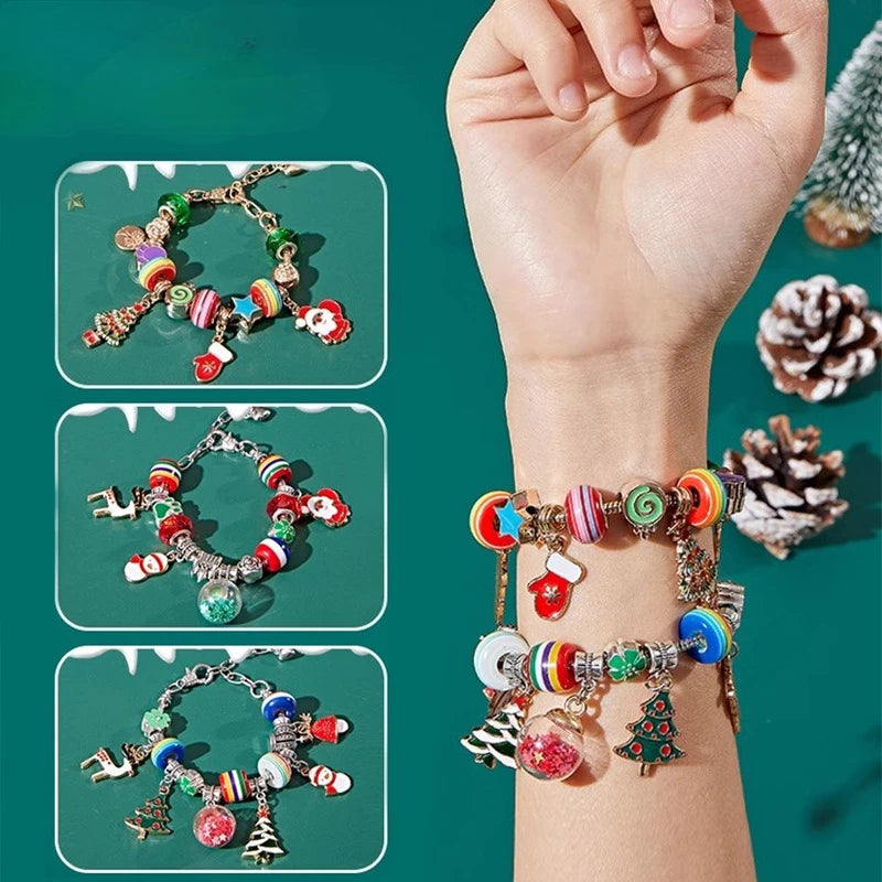 Christmas Charm Bracelet Making Kit – DIY Jewelry Gift Set