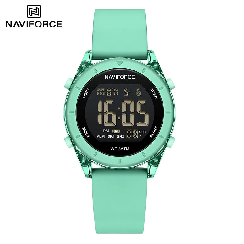NAVIFORCE Comfortable Silicone Woman watch Waterproof LCD Display Clock Ladies Fashion Sport Electronic Wristwatches Reloj Mujer