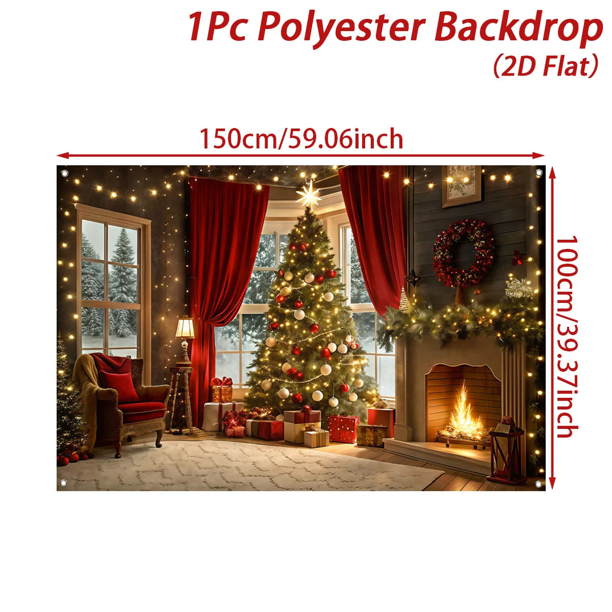 Christmas Tree Backdrop – Merry Christmas Photo Background