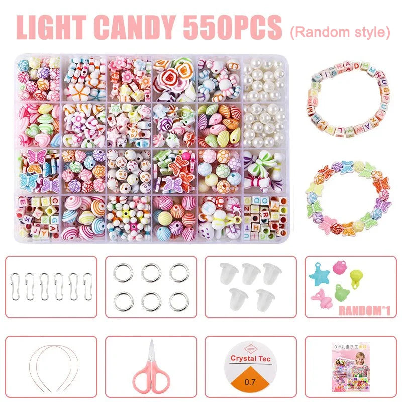 DIY Beaded Jewelry Set – 24 Grid Spacer Beads Kit for Girls