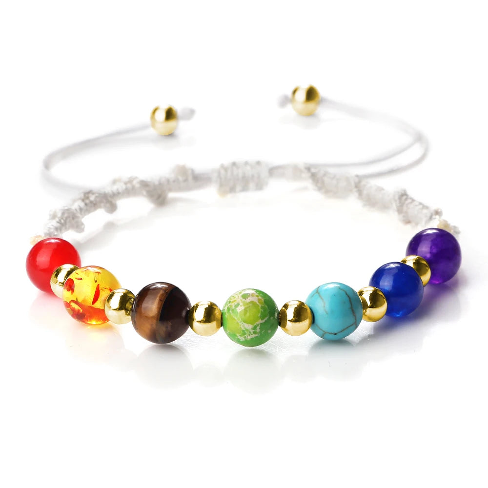 Reiki 7 Chakra Bracelet – Natural Stone Yoga Healing Jewelry