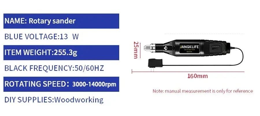 JANGKLIFE Electric Mini Drill Grinder – 110V/220V Rotary Tool Kit (Compatible with 3000/4000 Series)