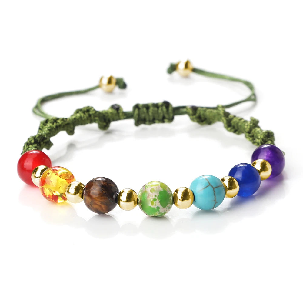 Reiki 7 Chakra Bracelet – Natural Stone Yoga Healing Jewelry