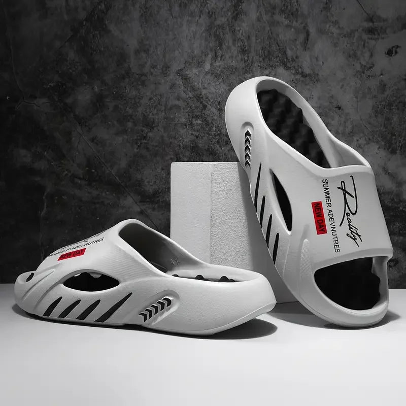 Summer men's EVA massage slippers indoor outdoor hiking beach casual shoes soft bottom comfortable slippers large size 48-49