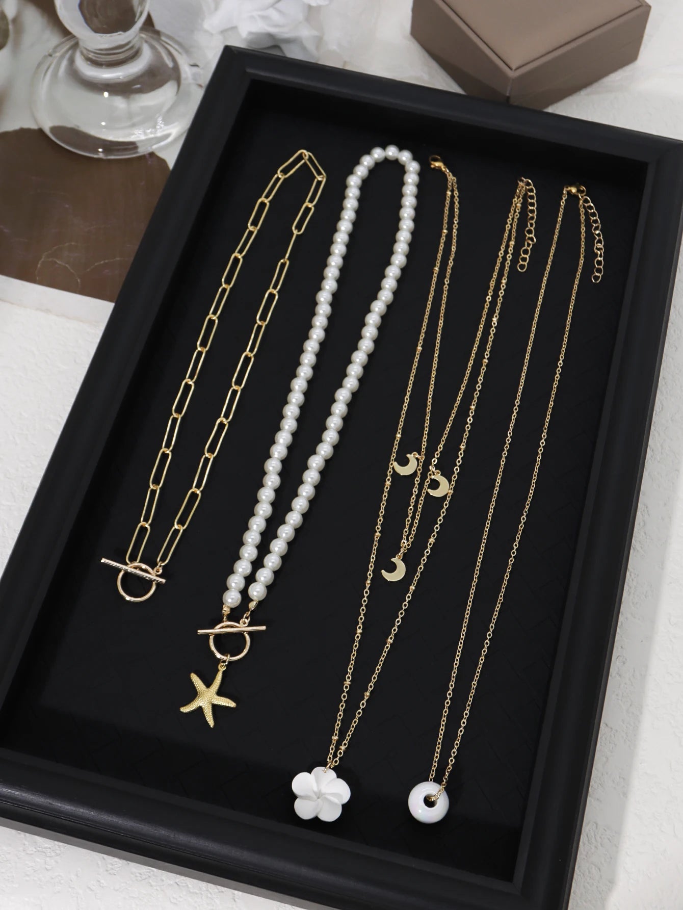 Bohemian Sea Star Pendant Necklace Set – 5PCS Women’s Layered Jewelry