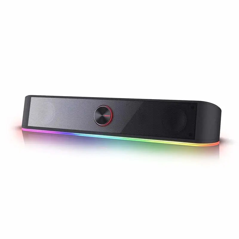 Redragon GS560 Adiemus RGB USB Desktop Soundbar, 2.0 Channel Computer Speaker with Dynamic Lighting Bar Audio-Light Sync/Display