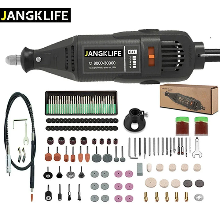 JANGKLIFE Electric Mini Drill Grinder – 110V/220V Rotary Tool Kit (Compatible with 3000/4000 Series)