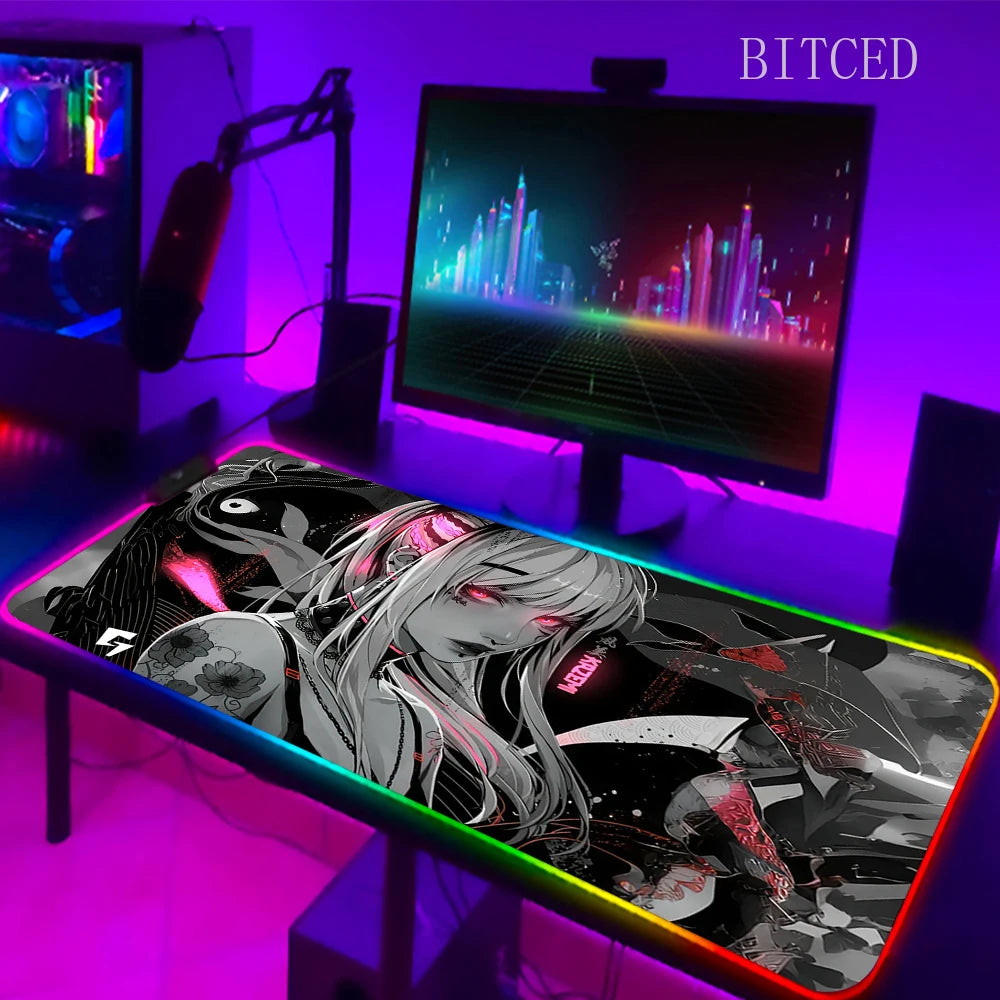 YUki Aim Gamer Keyboard Base With Backlight RGB LED Office Accessory Games Computers Diy Gaming Computer Desk Table Mouse Pad XL
