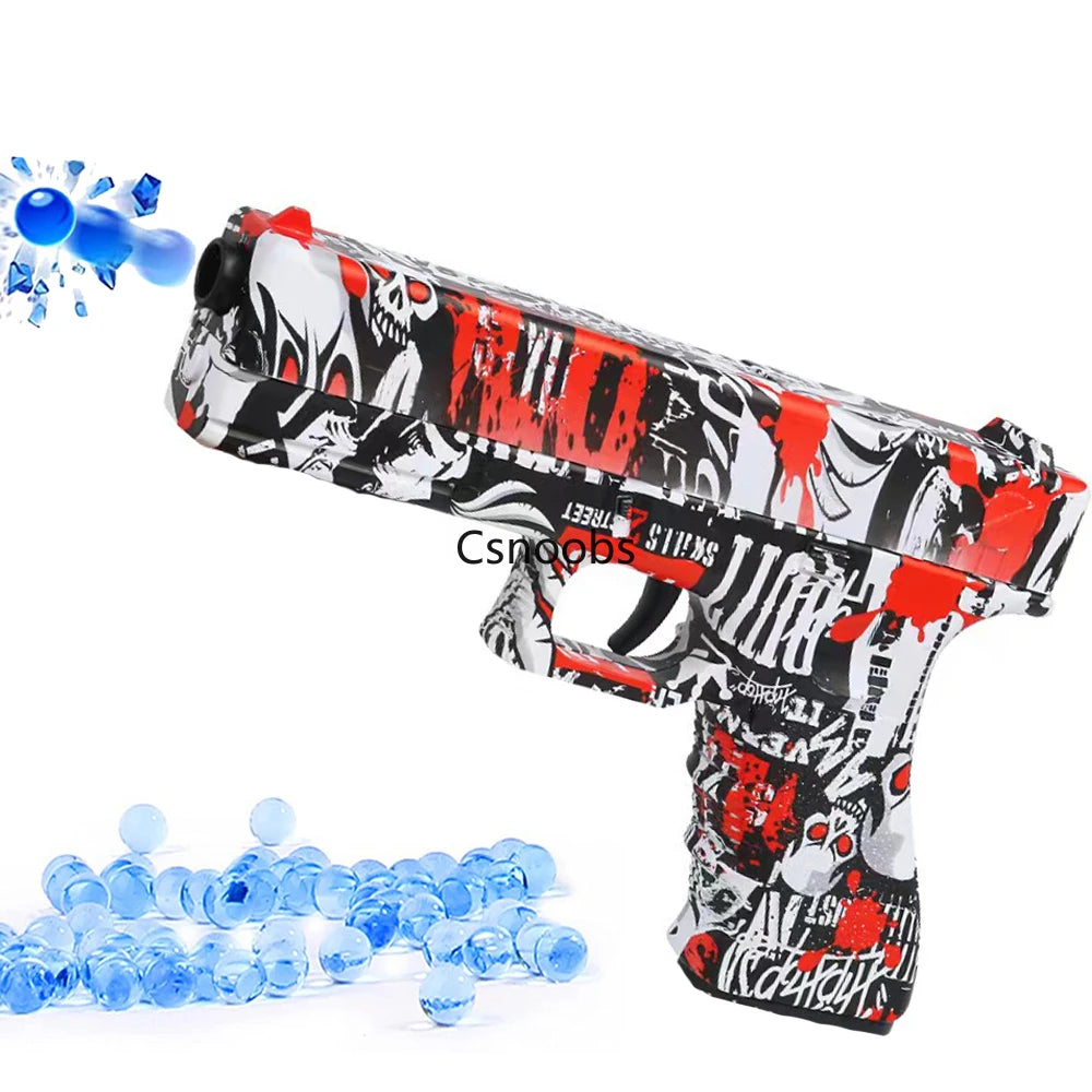 Manual G17 Gel Toy Gun With Laser Soft Bullet Airsoft Pistol Outdoor Sports CS Game Weapon for Children Gift