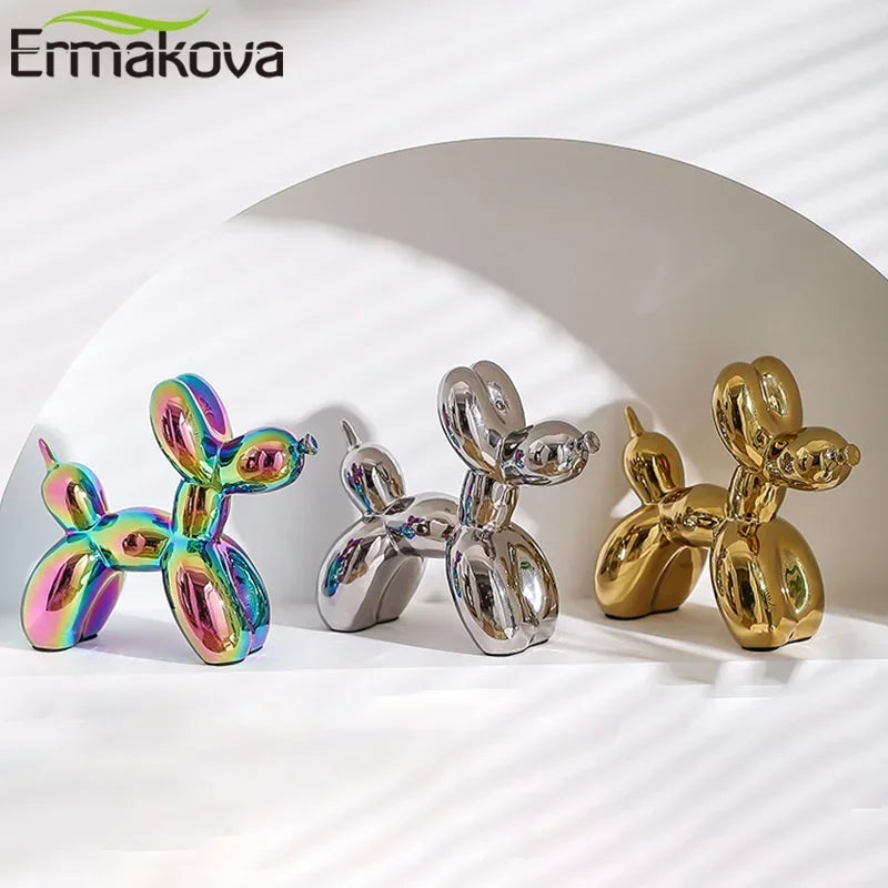 ERMAKOVA Balloon Dog Ceramic Sculpture – 11cm Abstract Figurine