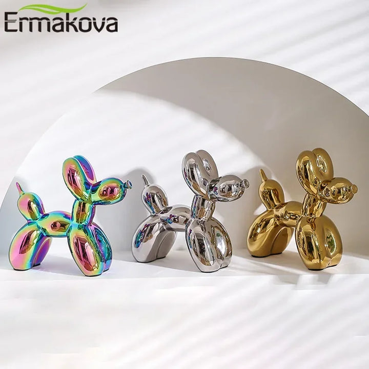 ERMAKOVA Balloon Dog Ceramic Sculpture – 11cm Abstract Figurine