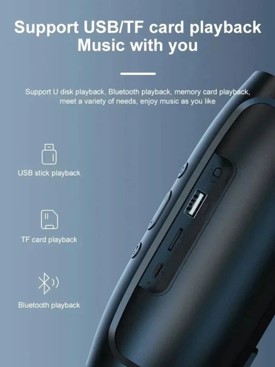 XIKCU Portable Dual Bluetooth Speaker Stereo Outdoor Tfusb Playback Fm Voice Broadcasting Portable Subwoofer 50 Wireless Speaker