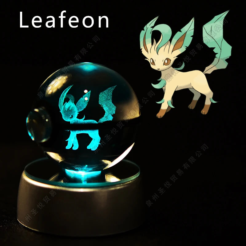 3D Pokémon Crystal Ball Lamp – Pikachu, Gengar & Mewtwo Night Light