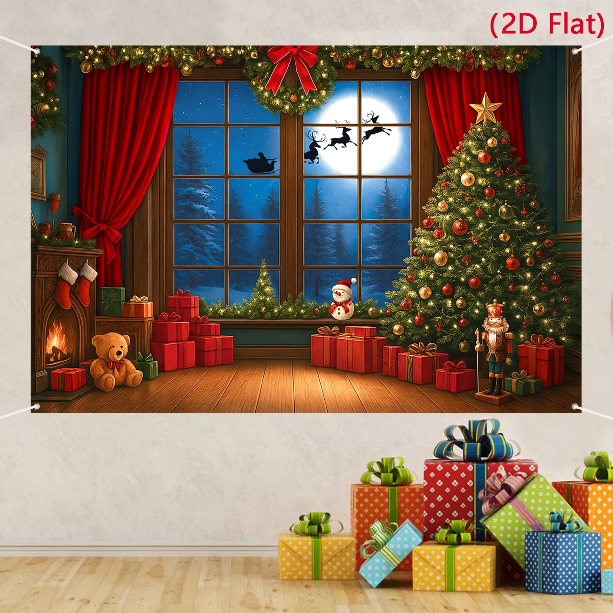 Christmas Tree Backdrop – Merry Christmas Photo Background