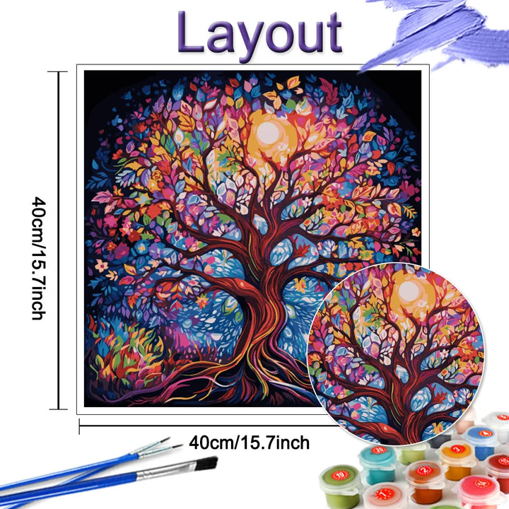 HUACAN Paint By Numbers – Tree of Life Canvas Kit for Adults