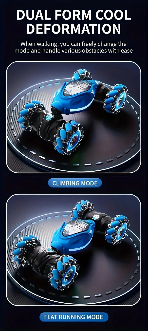 4WD RC Drift Car With Music Led Lights 2.4G Gesture Radio Remote Control Spray Stunt Car 360° Rotating Climbing Car Toys Gift