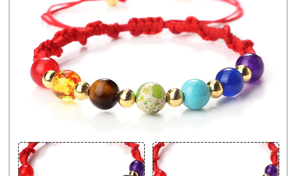 Reiki 7 Chakra Bracelet – Natural Stone Yoga Healing Jewelry
