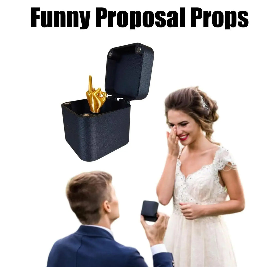 Funny Middle Finger in Box - Desk Decor Gag Gift for Halloween, Christmas & Birthday, Novelty Office Toy & Home Decoration