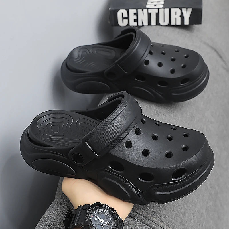 Summer Men's Thick-Soled Non-Slip Breathable Toe-Cap Sandals Casual Beach Slippers