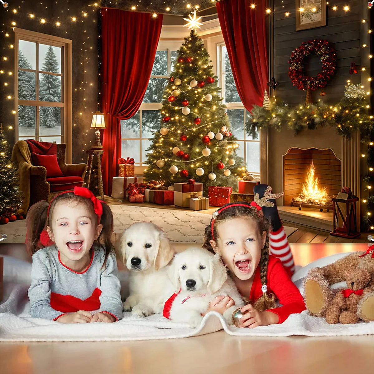 Christmas Tree Backdrop – Merry Christmas Photo Background
