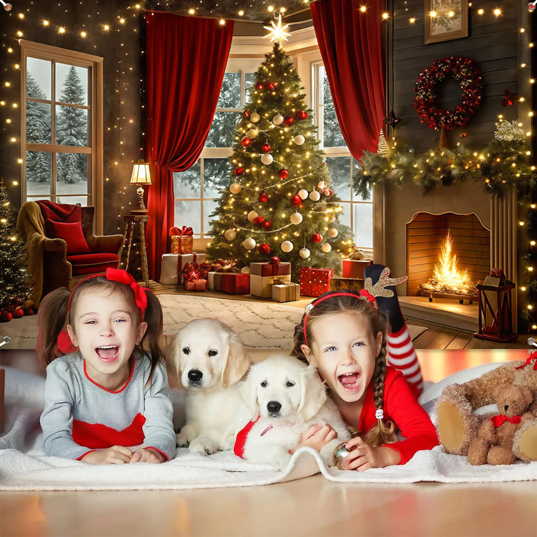 Christmas Tree Backdrop – Merry Christmas Photo Background