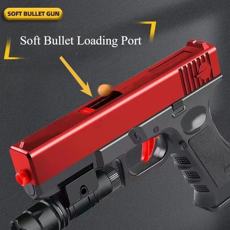 Manual G17 Gel Toy Gun With Laser Soft Bullet Airsoft Pistol Outdoor Sports CS Game Weapon for Children Gift