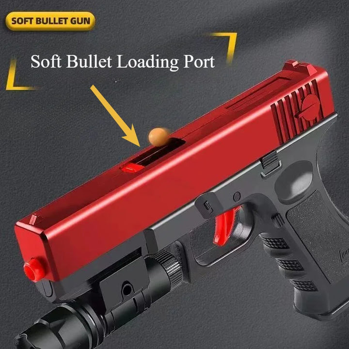 Manual G17 Gel Toy Gun With Laser Soft Bullet Airsoft Pistol Outdoor Sports CS Game Weapon for Children Gift