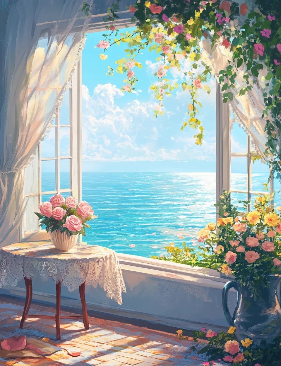 GATYZTORY Paint By Numbers – Flower Scenery Oil Painting Kit