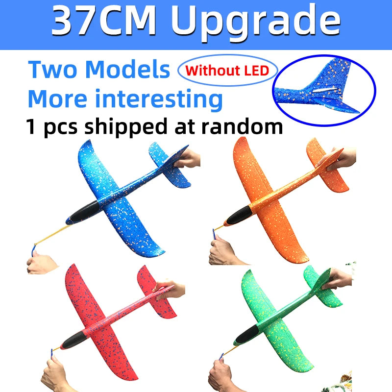 33/50CM Big Flash Glider Foam Plane Hand Throw Light Inertial AirPlane Outdoor Launch Fun of Kids Toys for Children Boys Gift