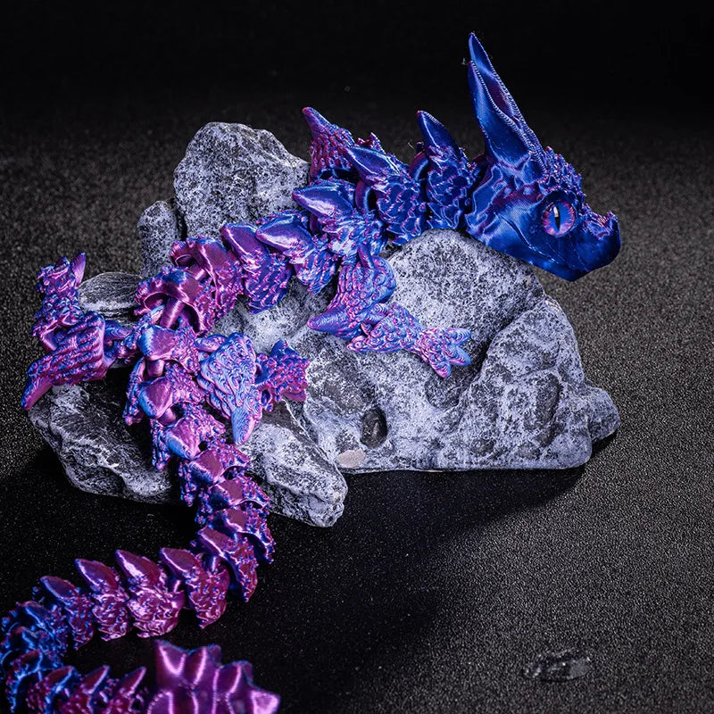 3D Printed Magic Dragon Movable Joint Fidget Toy Rotatable Articulated Office Desktop Ornament Adults Kid Toy Crafts Gift