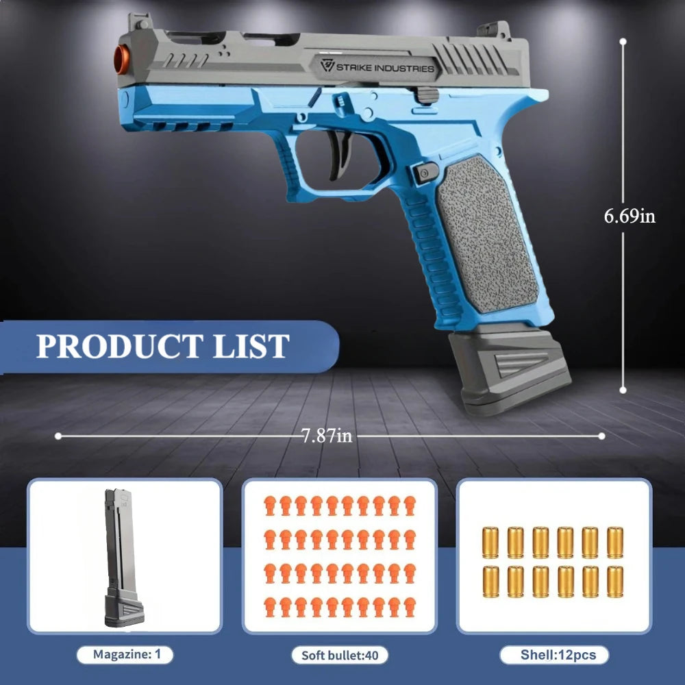 2011/M92 Tactical Shell Ejceting Toy Gun Continuous Firing EVA Soft Bullet Outdoor CS Shooting Pistol Children's Birthday Gift