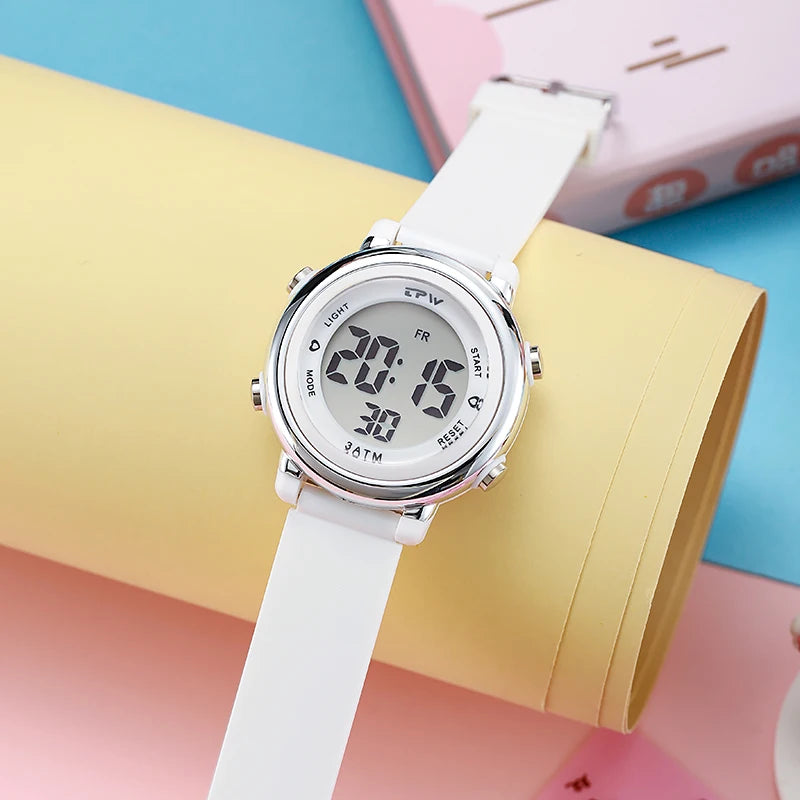 Waterproof Alarm Student Watches Boys Girls Lady Sport Watch Colorful Led Digital Wristwatches