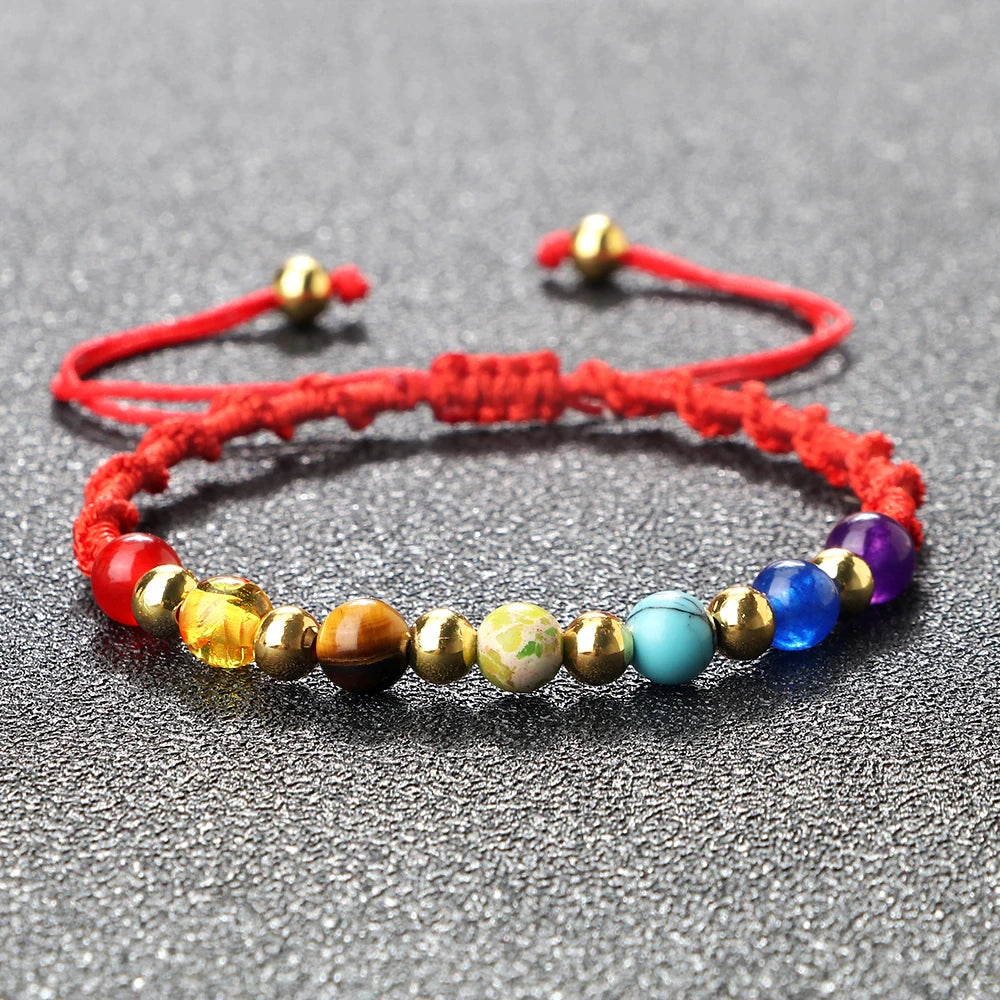 Reiki 7 Chakra Bracelet – Natural Stone Yoga Healing Jewelry