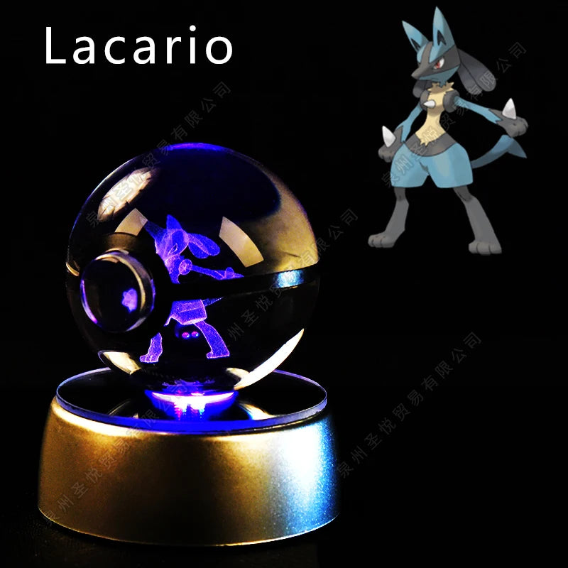 3D Pokémon Crystal Ball Lamp – Pikachu, Gengar & Mewtwo Night Light