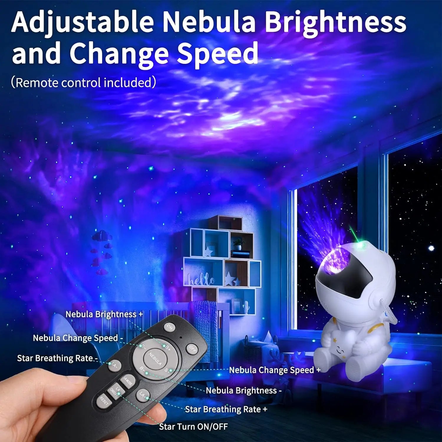 Galaxy Star Astronaut Projector – LED Starry Sky Night Light