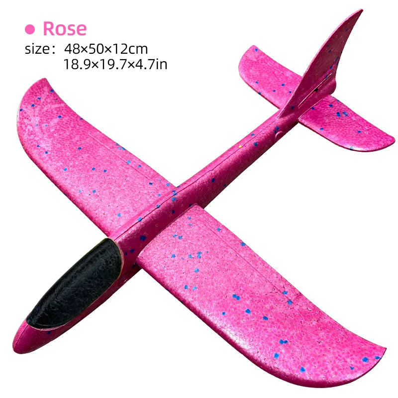 33/50CM Big Flash Glider Foam Plane Hand Throw Light Inertial AirPlane Outdoor Launch Fun of Kids Toys for Children Boys Gift