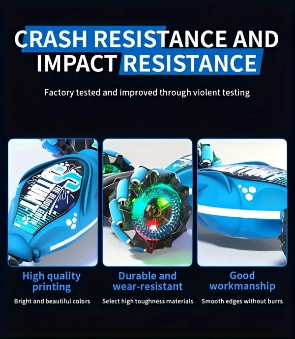 4WD RC Drift Car With Music Led Lights 2.4G Gesture Radio Remote Control Spray Stunt Car 360° Rotating Climbing Car Toys Gift