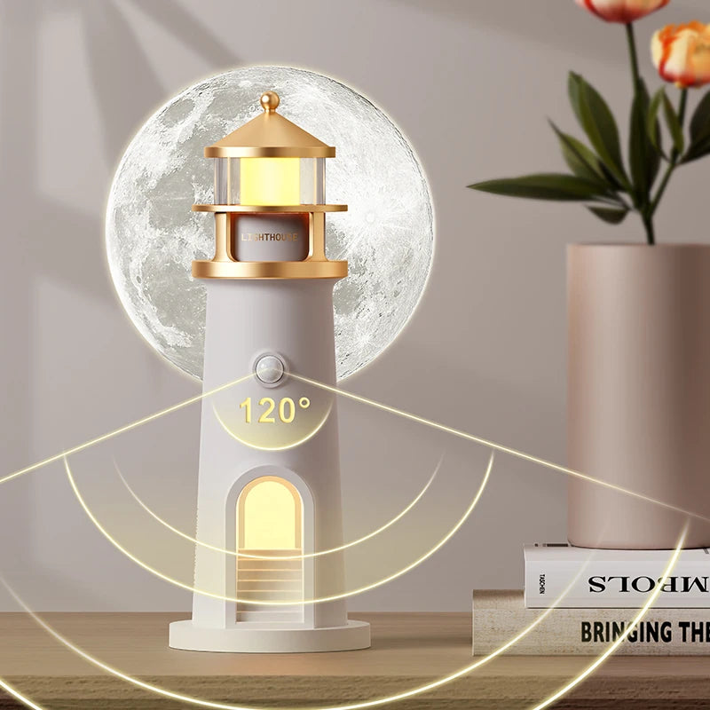 Moon Lamp Projection Lighthouse – Bluetooth Night Light with Remote
