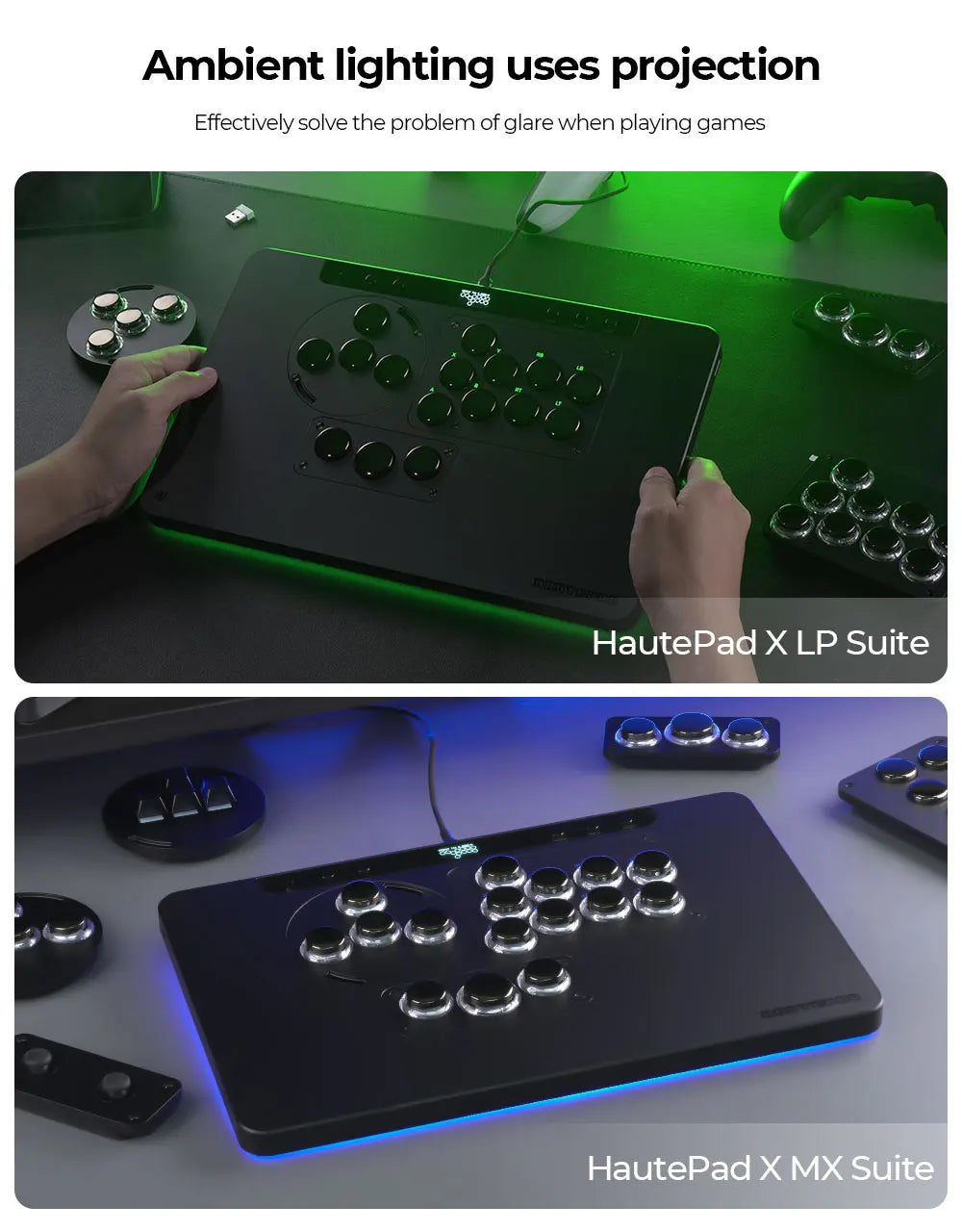 Haute42 HautePad X Leverless Fightstick – RGB Hitbox Controller