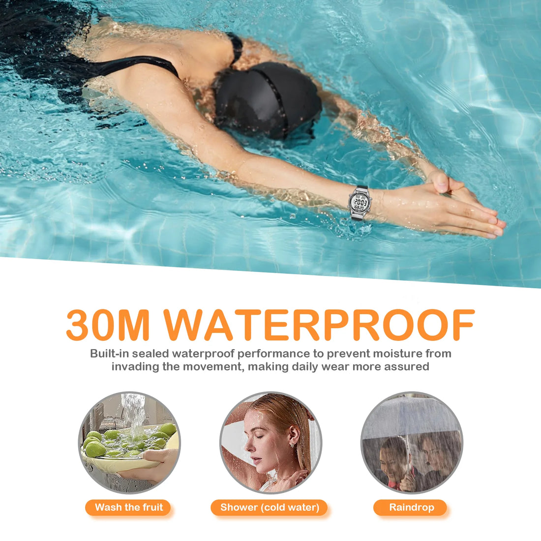 Hearkent Pedometer Sport Watches Step Counter Watch Women Digital Watches Calories Mile Stopwatch Countdown for Walking Tracker