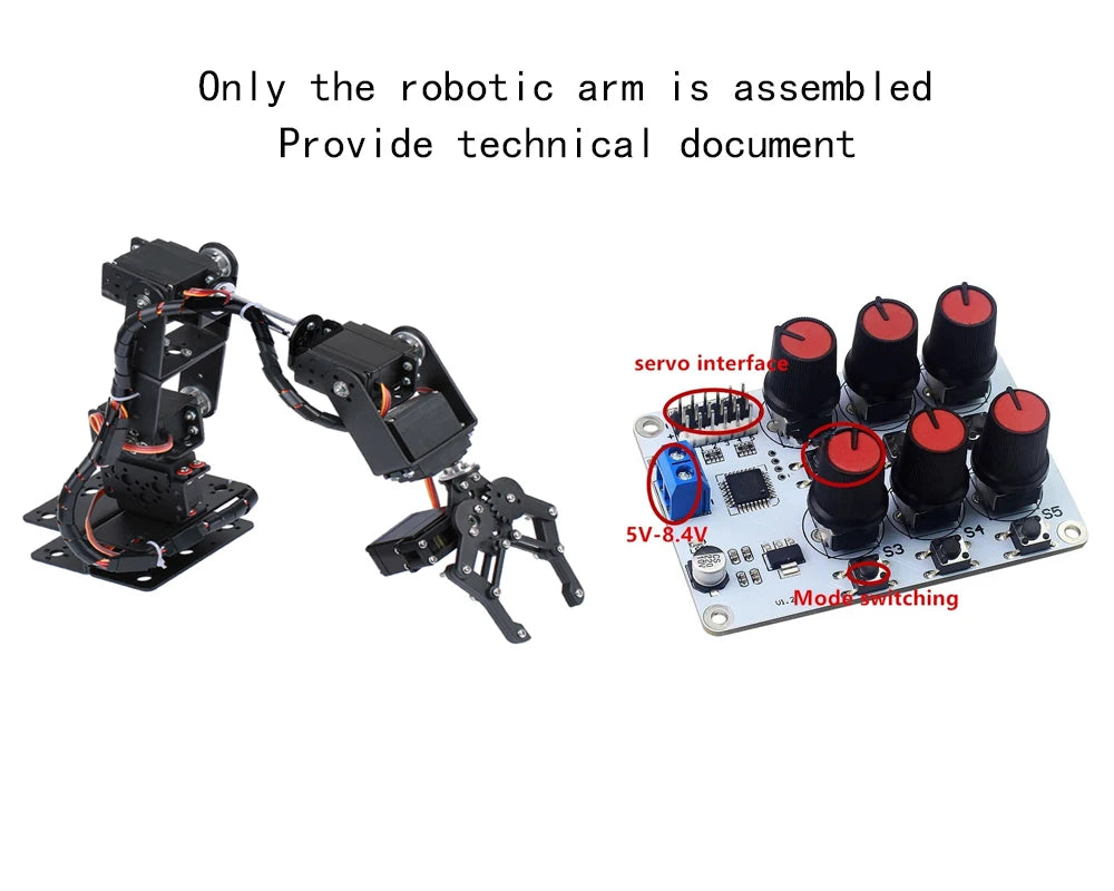 360 Degrees 6 DOF Robot Metal Alloy Mechanical Arm Claw Kit MG996R for Arduino Robotics Kit Educational Ps2 Programmable Toys