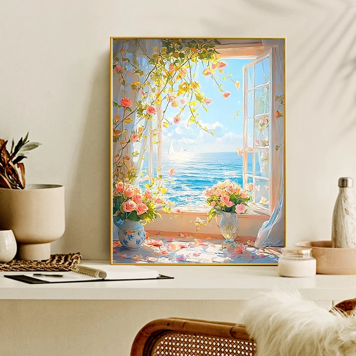 GATYZTORY Paint By Numbers – Flower Scenery Oil Painting Kit